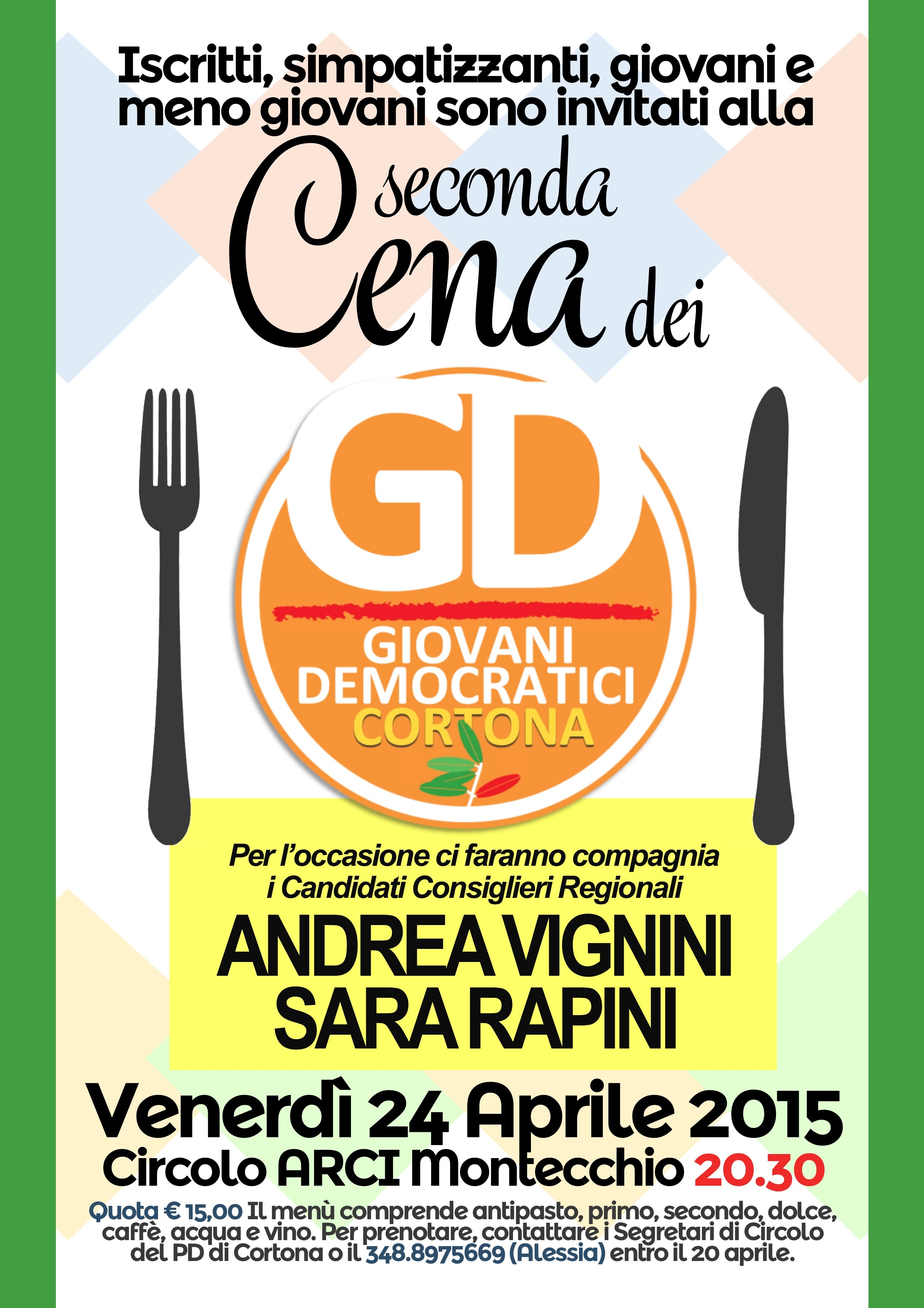 Cena dei Giovani Democratici di Cortona a Montecchio