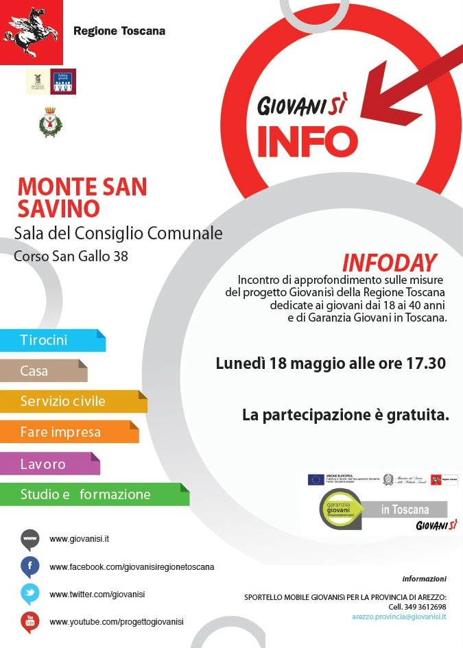 Info Day per Giovani Sì a Monte San Savino