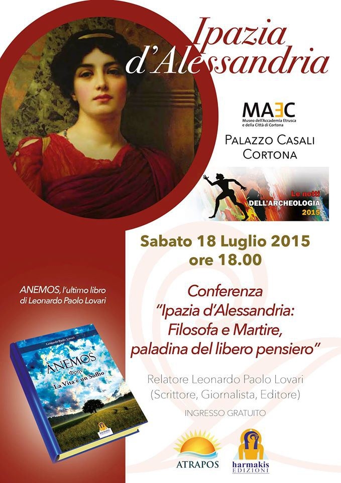 'Ipazia d'Alessandria': conferenza di Leonardo Lovari a Cortona