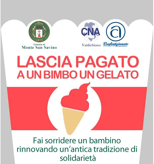 'Lascia pagato un gelato a un bimbo', scatta l'iniziativa solidale a Monte San Savino