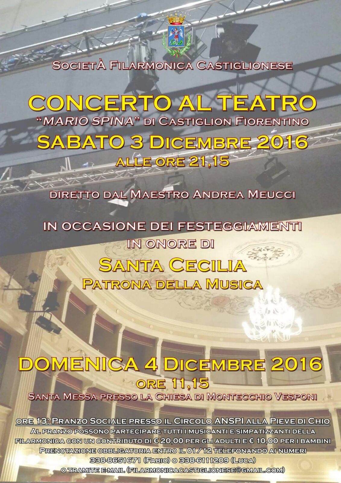 Festeggiamenti a Castiglion Fiorentino per Santa Cecilia, patrona della musica