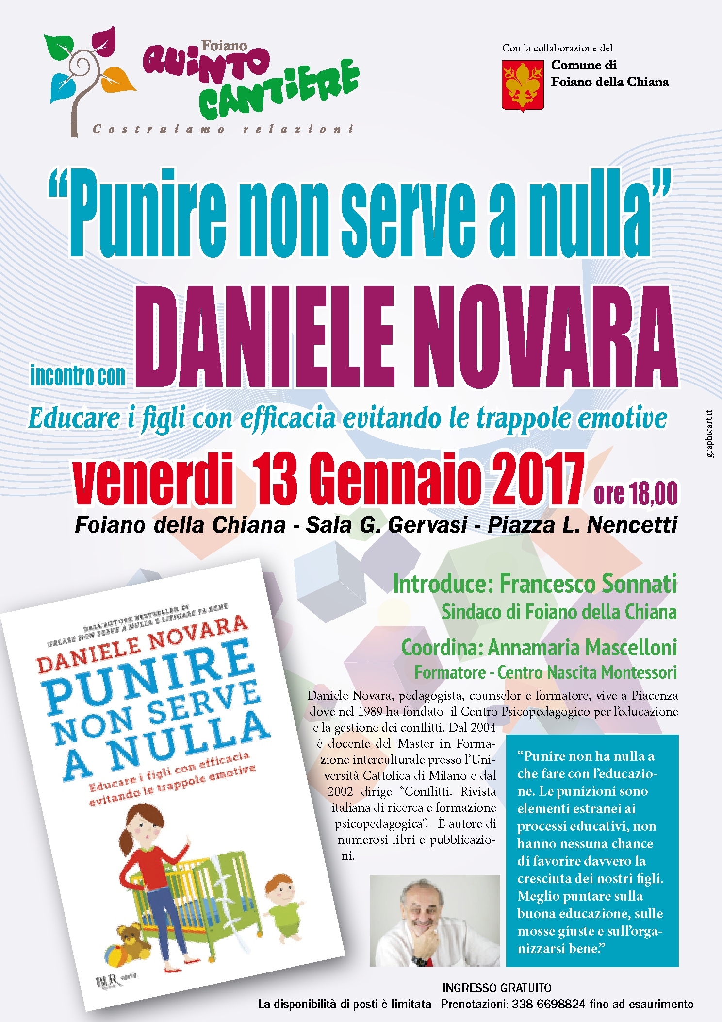 'Punire non serve a nulla', a Foiano conferenza con Daniele Novara