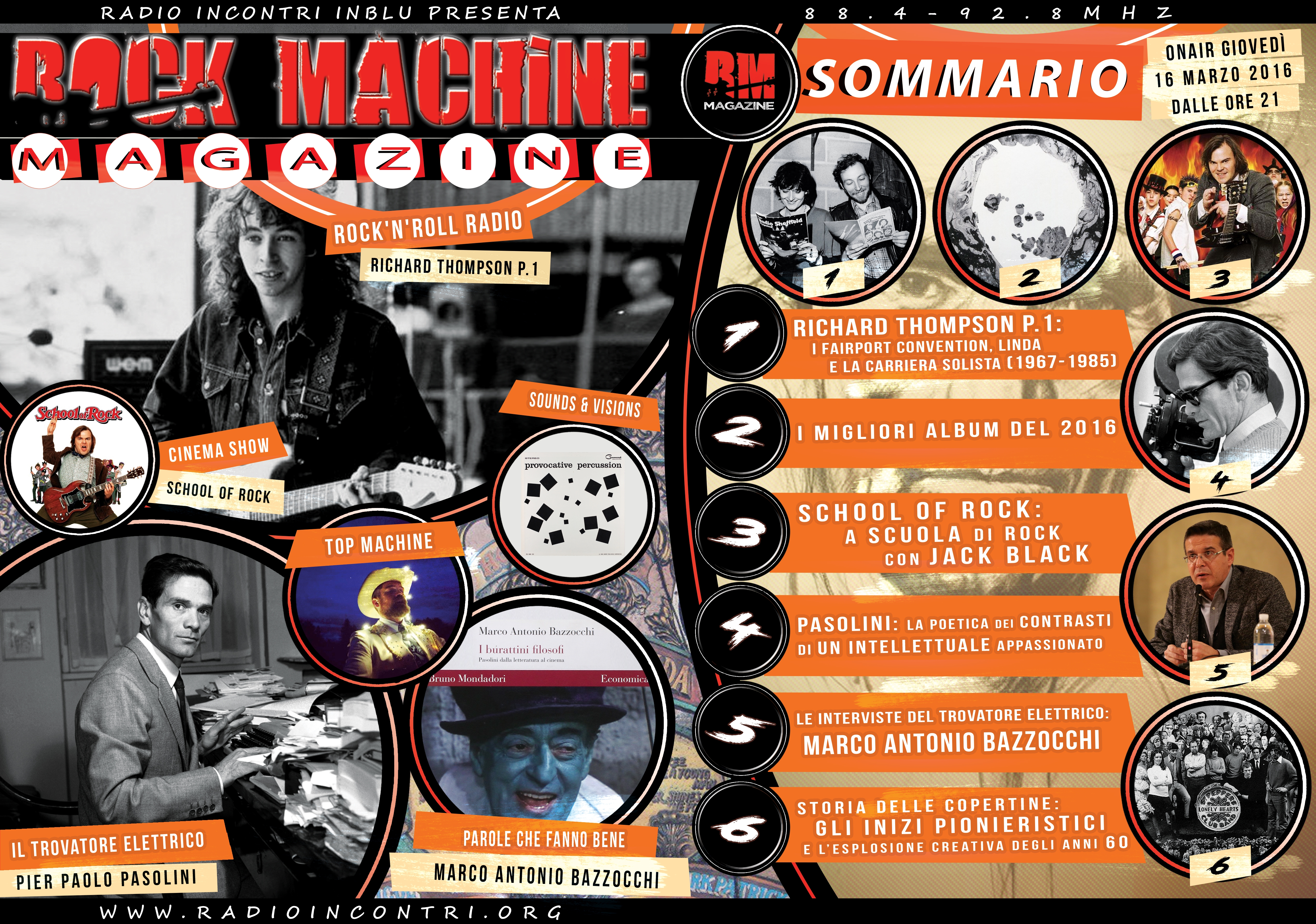 Rock Machine Magazine, sesta puntata: dai Fairport Convention alla storia delle copertine dei dischi, passando per Pasolini
