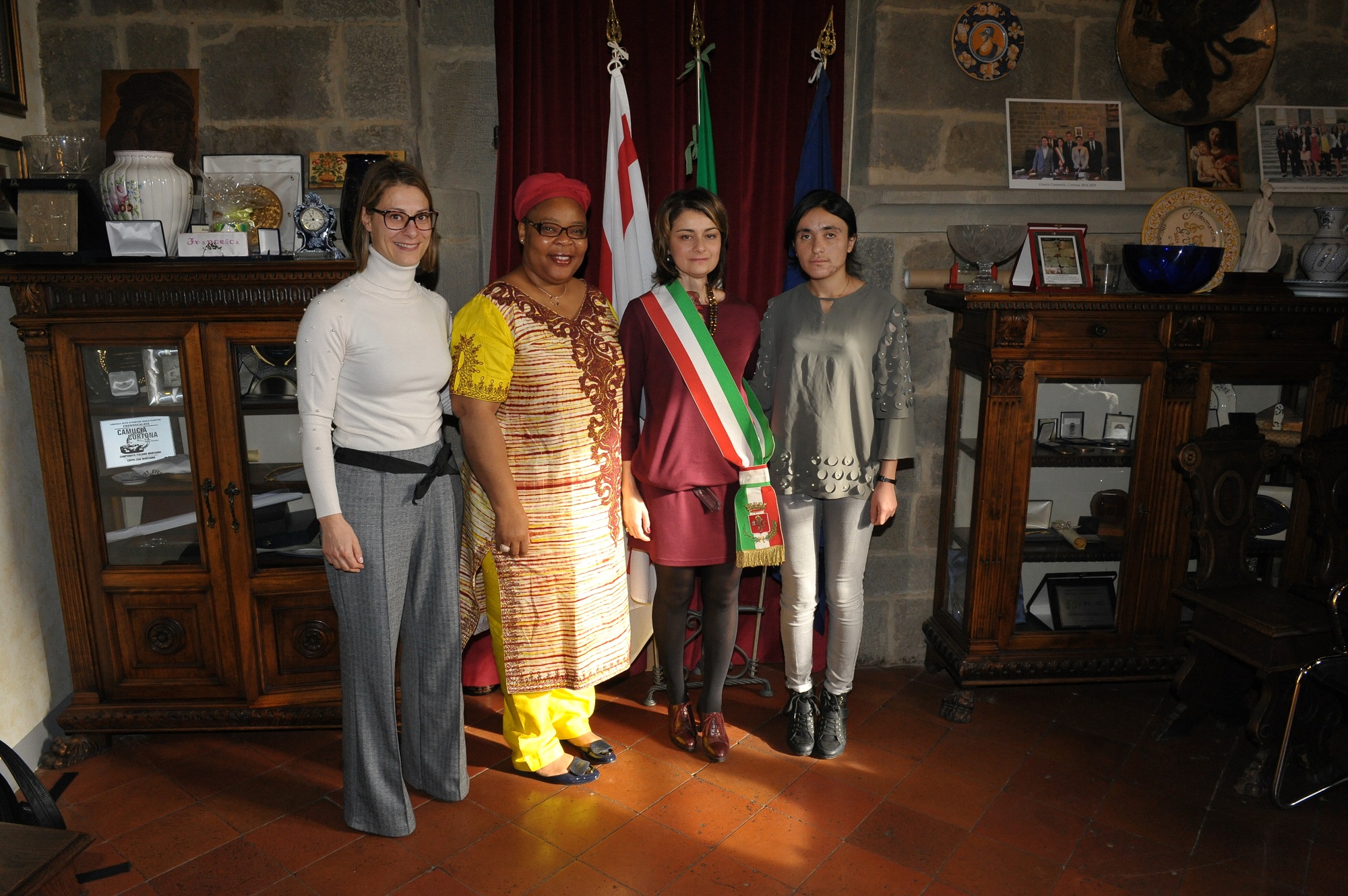 Incontro tra il Sindaco di Cortona, Leymah Gbowee Premio Nobel per la Pace 2011 e Lamya Haji Bashar Premio Sakharov per la libertà  di pensiero