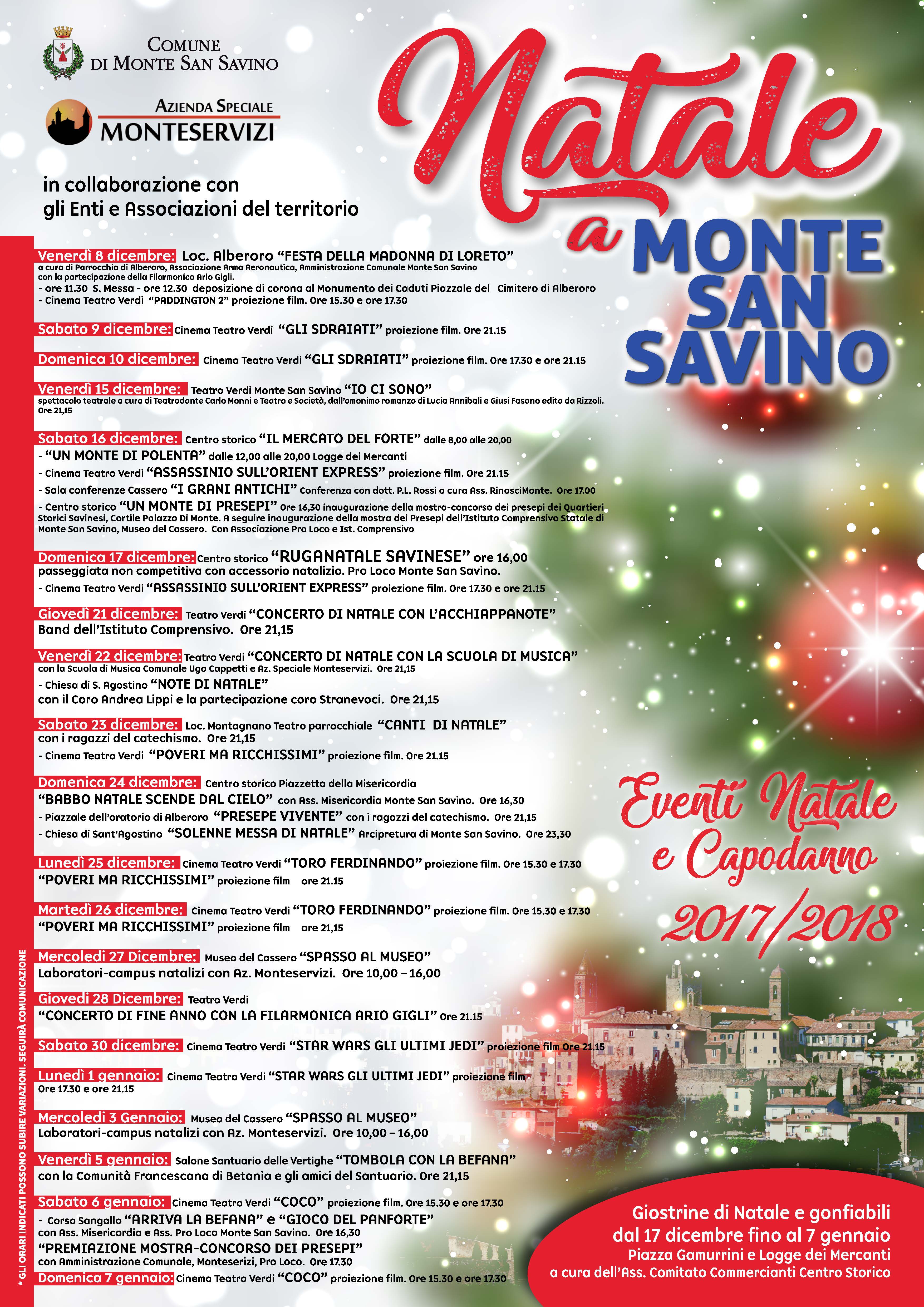 A Monte San Savino un weekend natalizio con tanti eventi: presepi, gastronomia e il Mercato del Forte
