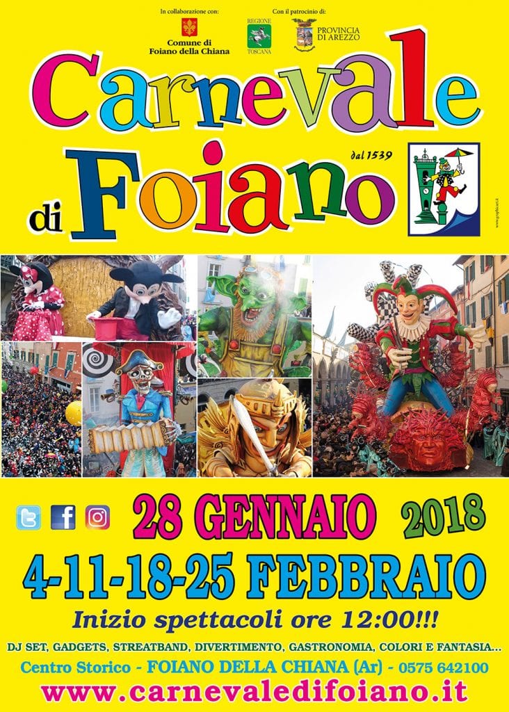 Torna il Carnevale di Foiano dal 28 Gennaio: tutte le anticipazioni